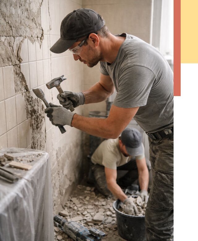 Демонтаж плитки со стен в Омске от 881 руб. — быстро и недорого | ОТДЕЛОЧНИК-Омс