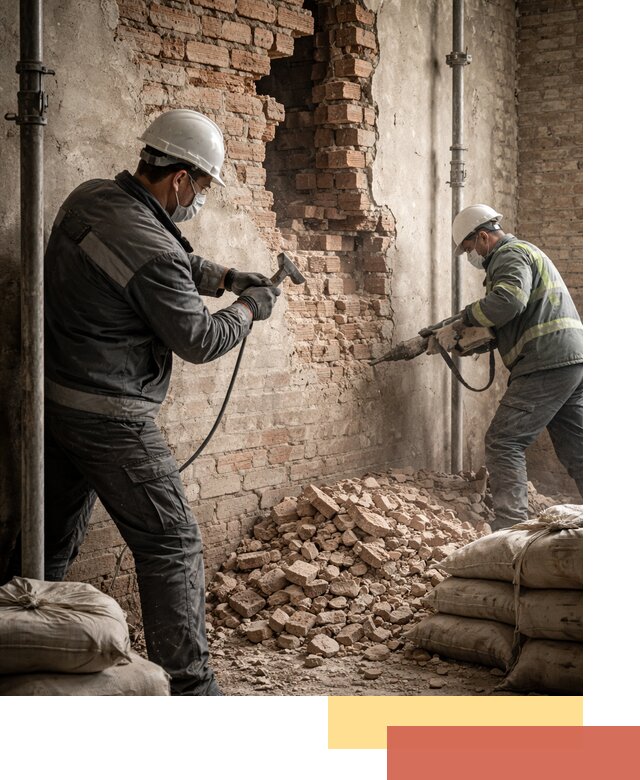 Демонтаж кирпичных стен в Омске быстро и безопасно