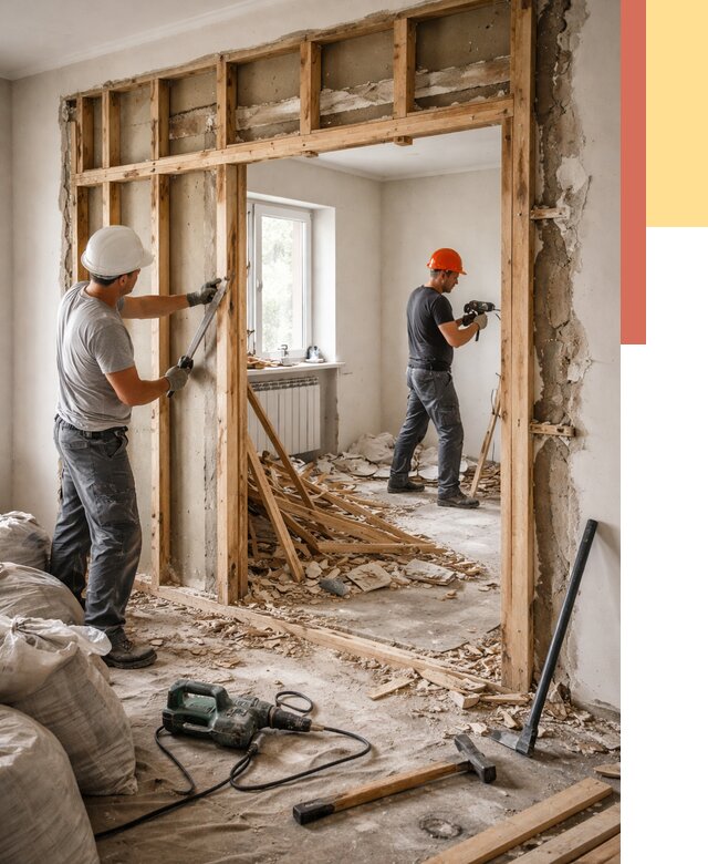 Демонтаж деревянных перегородок в Омске от 3318 руб. — быстро и недорого | ОТДЕЛОЧНИК-Омс