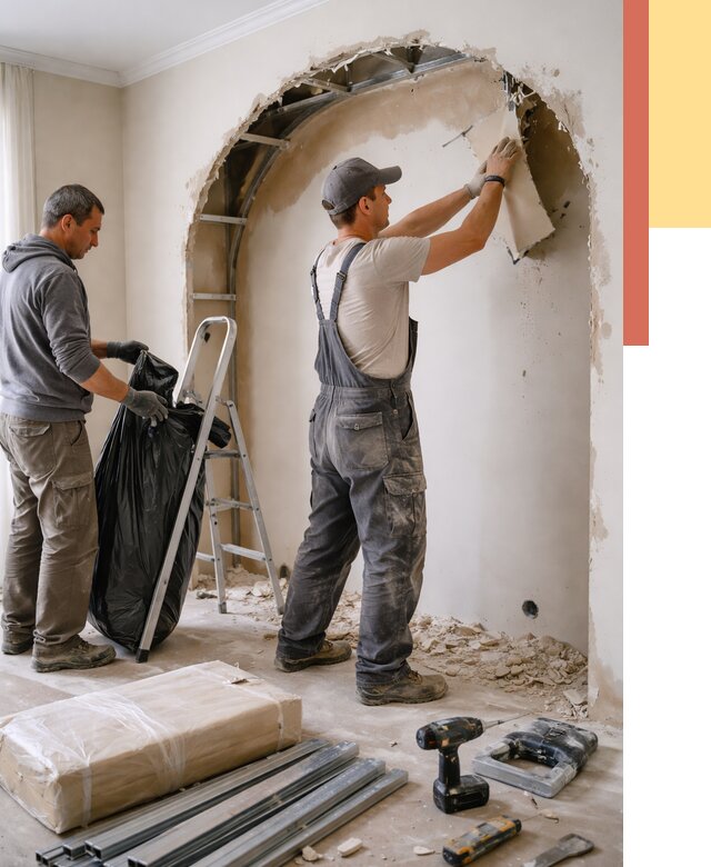 Демонтаж арки из гипсокартона в Омске от 3629 руб. — услуги под ключ | ОТДЕЛОЧНИК-Омс