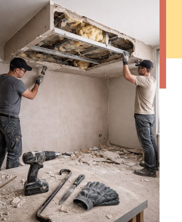 Демонтаж короба из гипсокартона в Омске от 1576 руб. — быстро и недорого | ОТДЕЛОЧНИК-Омс