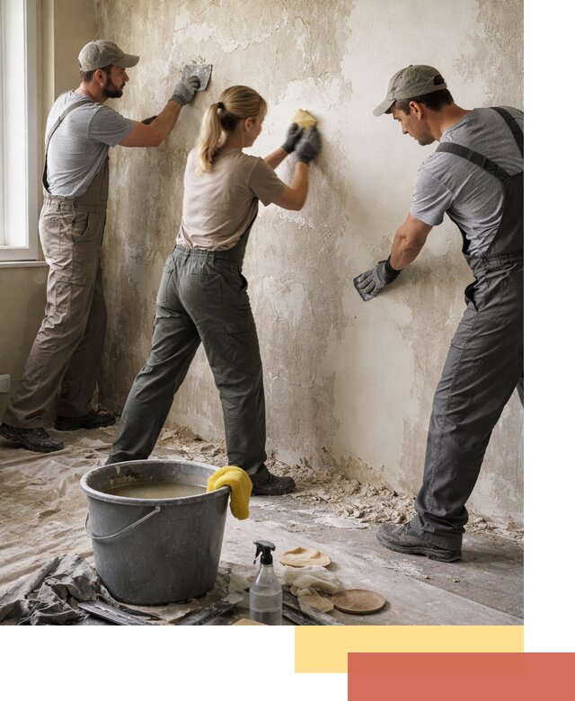 Очистка стен от клея и грунтовки в Омске качественно и быстро