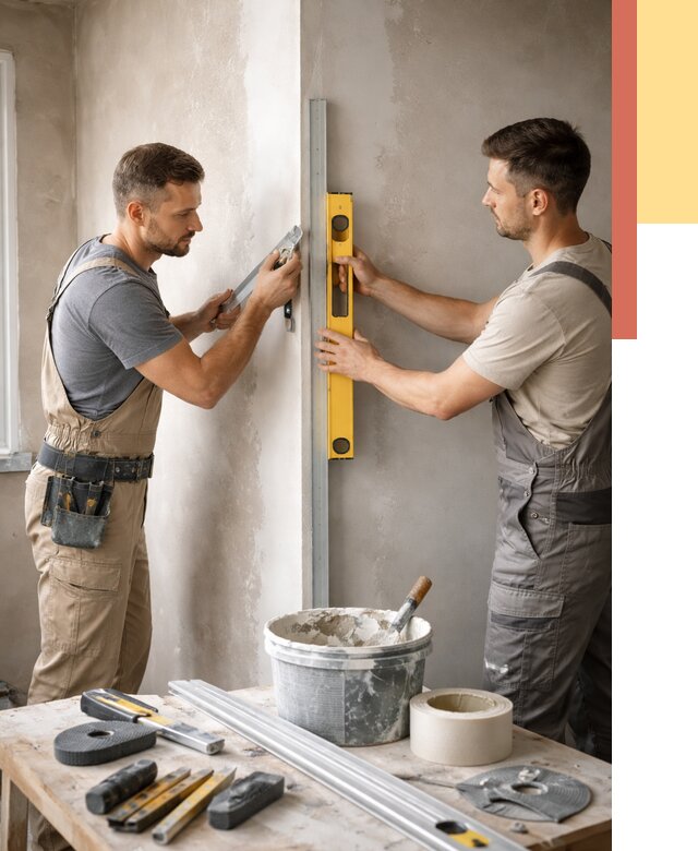 Выведение углов стен в Омске от 1918 руб. быстро и недорого | ОТДЕЛОЧНИК-Омс