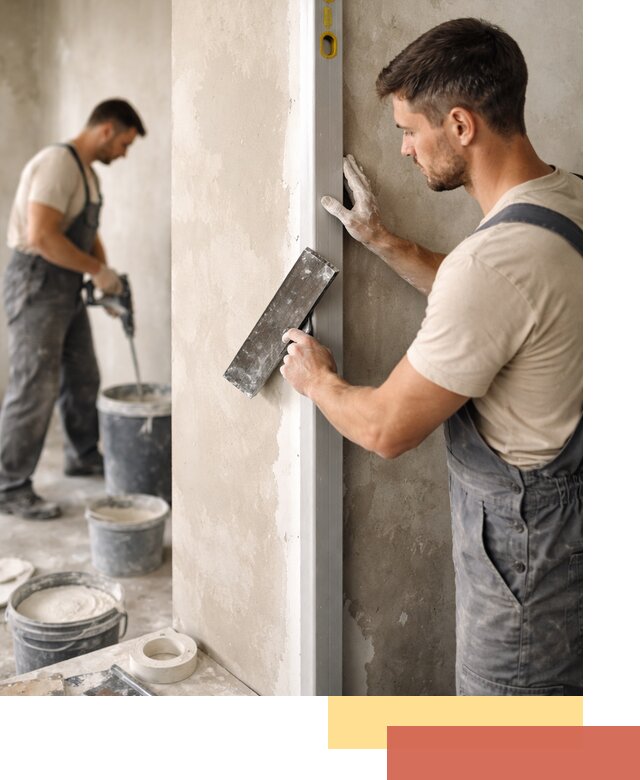 Выведение углов стен в Омске: монтаж и оштукатуривание