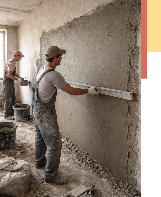 Цементная штукатурка стен в Омске от 4666 руб/м2 — быстро и недорого | ОТДЕЛОЧНИК-Омс