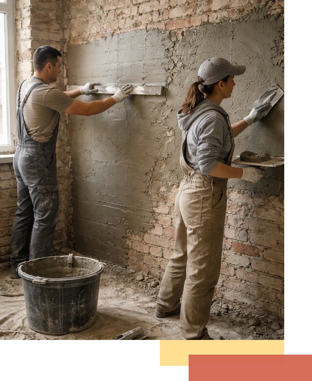 Штукатурка кирпичных стен в Омске — качественно и надежно