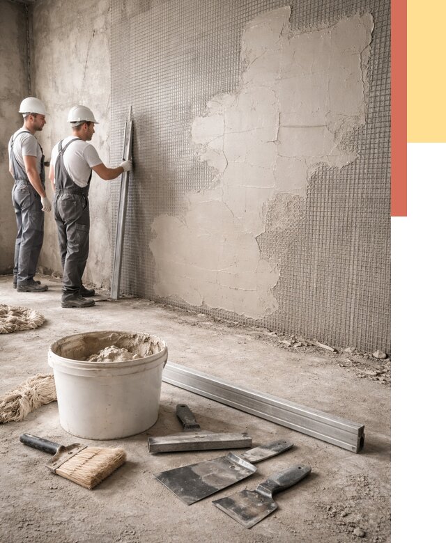 Штукатурка стен по сетке в Омске от 5703 руб./м2 — быстро и недорого | ОТДЕЛОЧНИК-Омс