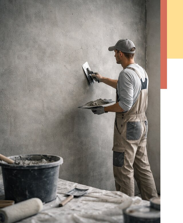 Декоративная штукатурка под бетон в Омске от 2592 руб./м² — нанесение под ключ | ОТДЕЛОЧНИК-Омс