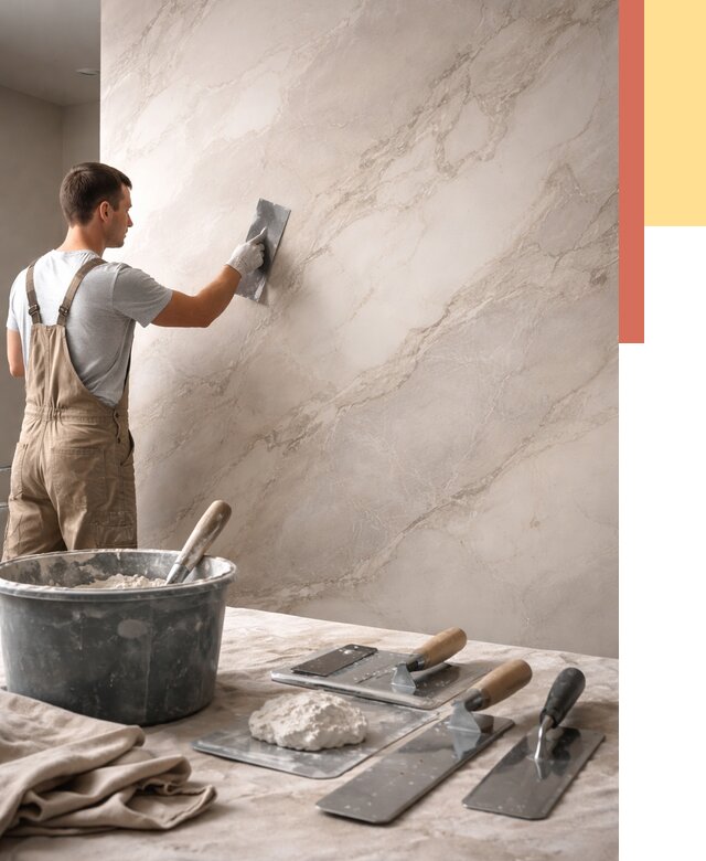 Декоративная штукатурка под мрамор в Омске от 2903 руб./м² — быстро и недорого | ОТДЕЛОЧНИК-Омс