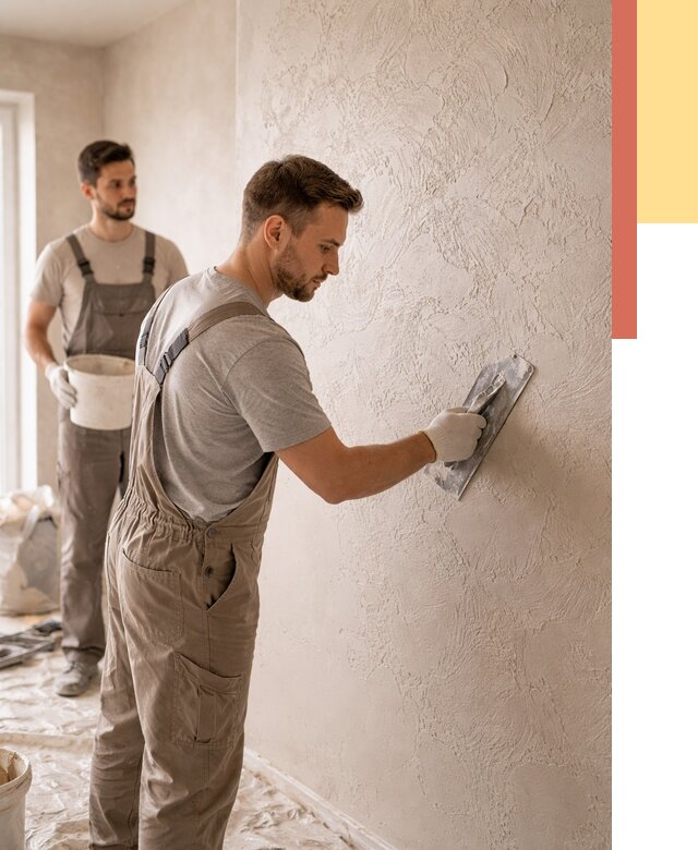 Фактурная штукатурка стен в Омске от 4355 руб./м² — заказать под ключ | ОТДЕЛОЧНИК-Омс