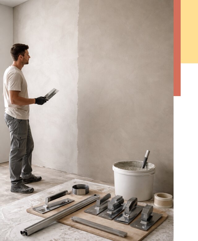 Нанесение микроцемента на стены в Омске от 3318 руб./м2 под ключ | ОТДЕЛОЧНИК-Омс