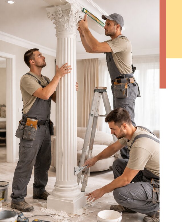 Установка декоративных колонн в Омске от 12443 руб. под ключ | ОТДЕЛОЧНИК-Омс