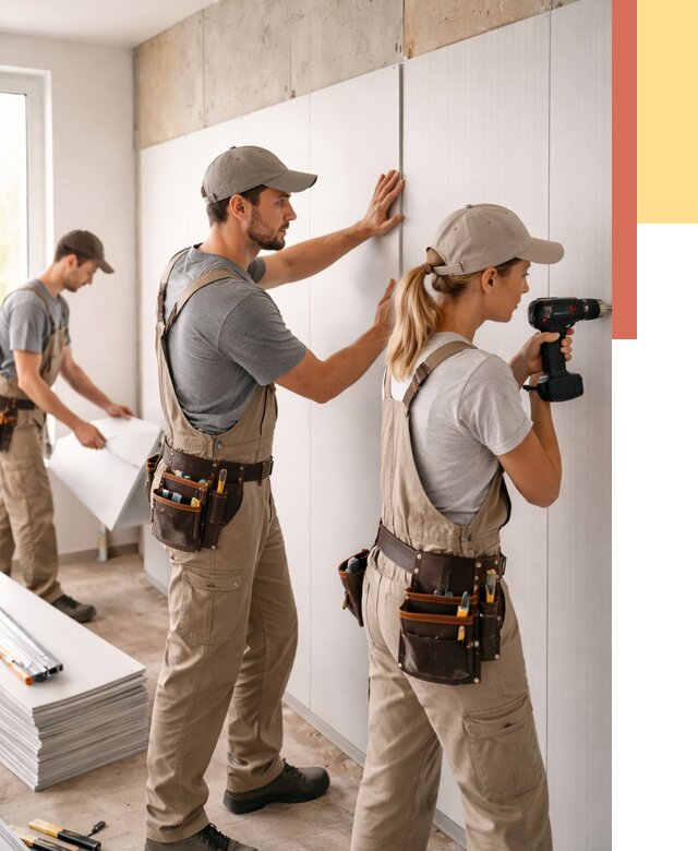 Монтаж ПВХ панелей на стены в Омске от 467 руб/м2 — быстро и недорого | ОТДЕЛОЧНИК-Омс