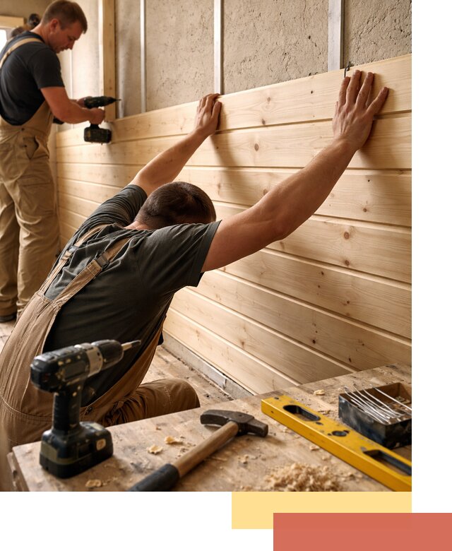 Монтаж деревянной вагонки на стены в Омске быстро и качественно