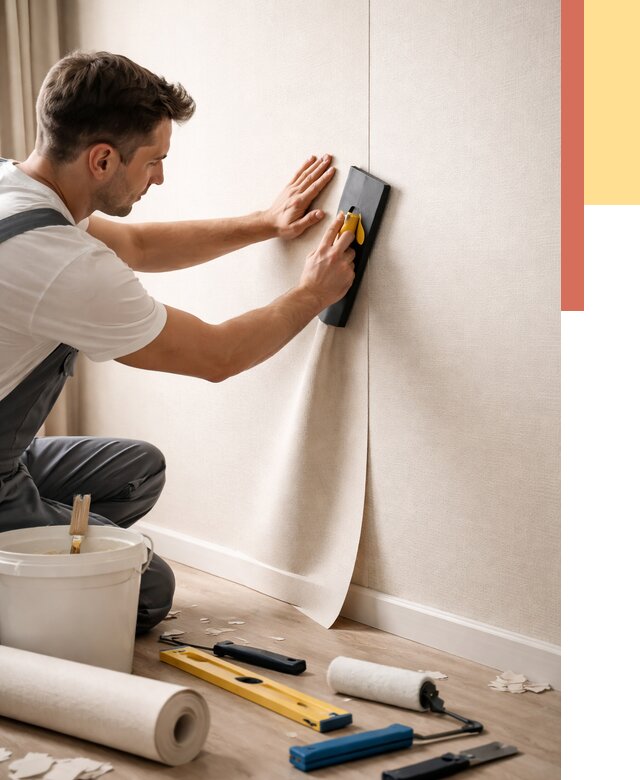 Поклейка виниловых обоев в Омске от 4666 руб. | Быстро и недорого — ОТДЕЛОЧНИК-Омс