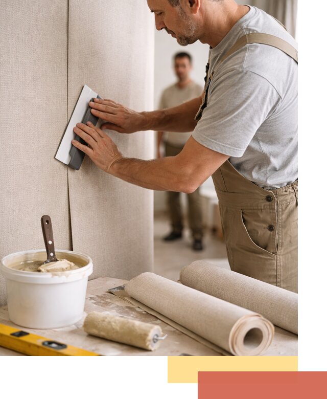 Поклейка текстильных обоев в Омске профессионально и аккуратно