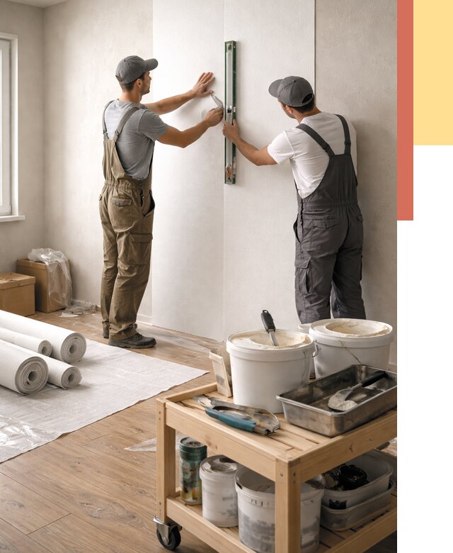 Поклейка стеклообоев в Омске от 6740 руб. за м2 — быстро и недорого | ОТДЕЛОЧНИК-Омс