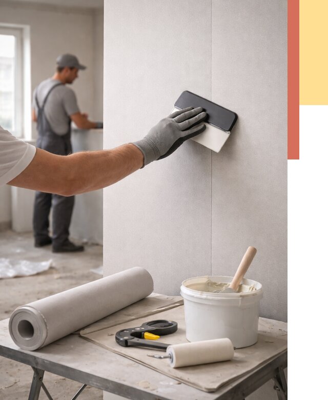 Поклейка обоев под покраску в Омске от 3629 руб. за м2 | ОТДЕЛОЧНИК-Омс