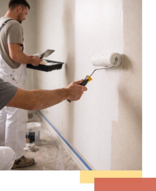 Покраска стен акриловой краской профессионально в Омске