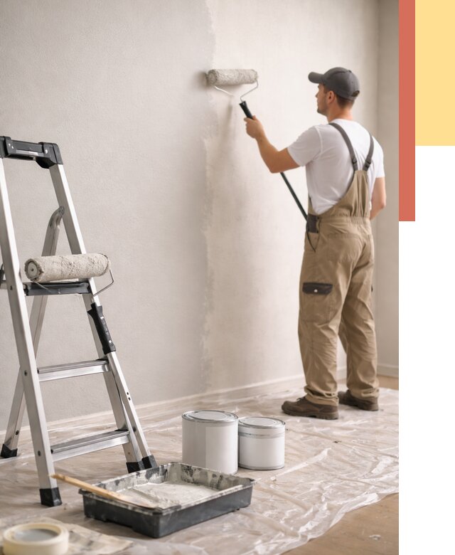 Покраска стен латексной краской в Омске от 4666 руб. за м2 | ОТДЕЛОЧНИК-Омс