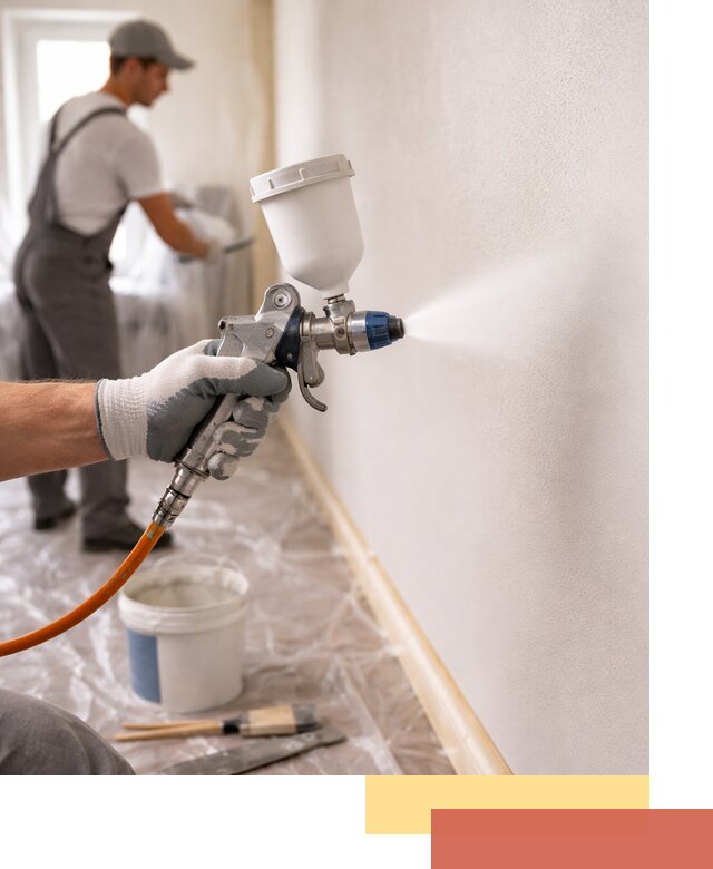 Покраска стен краскопультом в Омске быстро и качественно