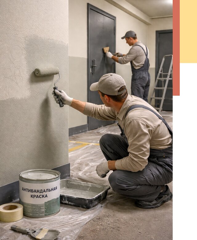 Покраска стен антивандальной краской в Омске от 4666 руб./м² под ключ | ОТДЕЛОЧНИК-Омс