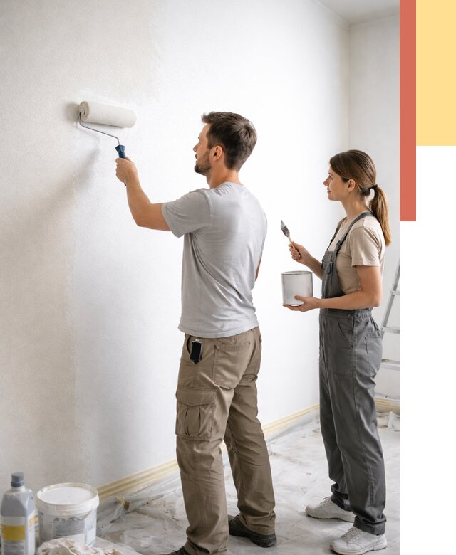 Окраска стен по стеклохолсту в Омске от 4666 руб/м² под ключ | ОТДЕЛОЧНИК-Омс