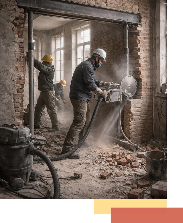 Прорезка проема в стене под дверной или оконный проем в Омске