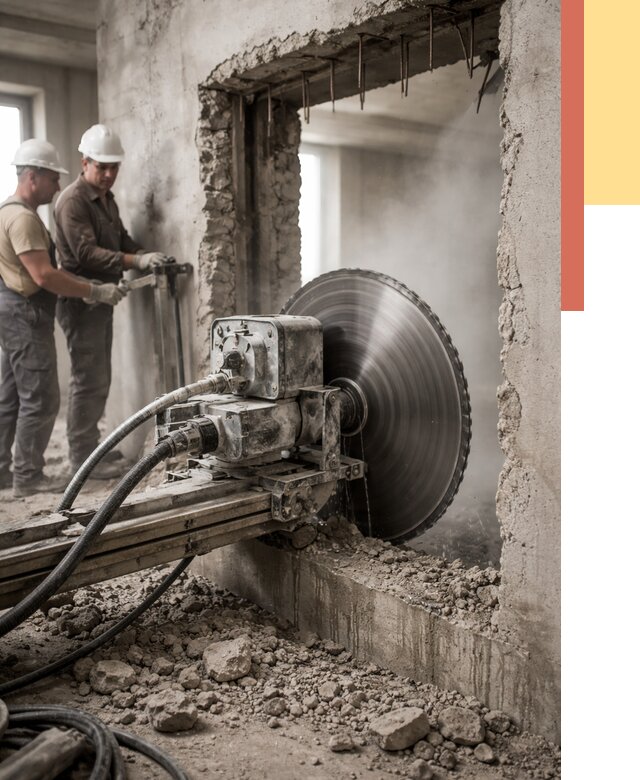 Алмазная резка проемов в Омске от 4666 руб. быстро и недорого | ОТДЕЛОЧНИК-Омс