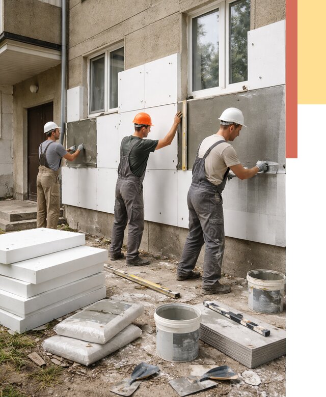 Утепление стен пенопластом в Омске от 1815 руб. — недорого и под ключ | ОТДЕЛОЧНИК-Омс