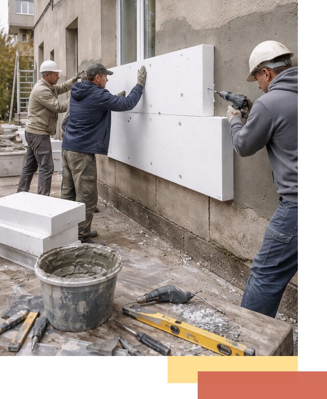 Утепление наружных стен пенопластом в Омске