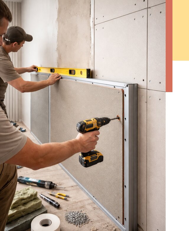 Шумоизоляция стен панелями ЗИПС в Омске от 2281 руб./м² под ключ | ОТДЕЛОЧНИК-Омс