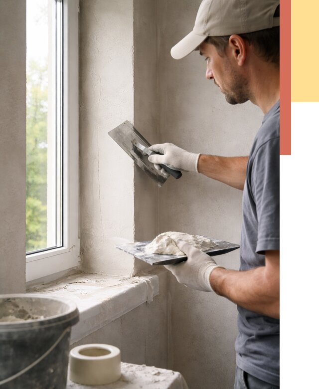 Штукатурка откосов в Омске от 4666 руб/м² — услуги и выравнивание под ключ | ОТДЕЛОЧНИК-Омс