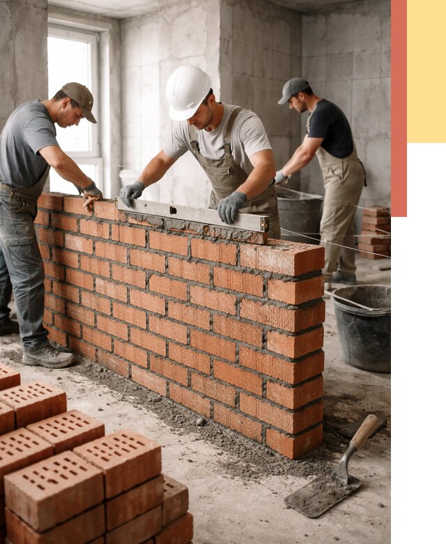 Кладка перегородок из кирпича в Омске от 3629 руб. за м² | ОТДЕЛОЧНИК-Омс