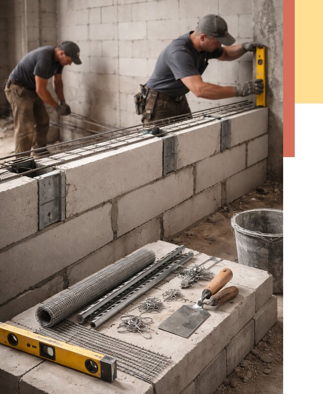 Армирование кладки перегородок в Омске от 778 руб. под ключ | ОТДЕЛОЧНИК-Омс