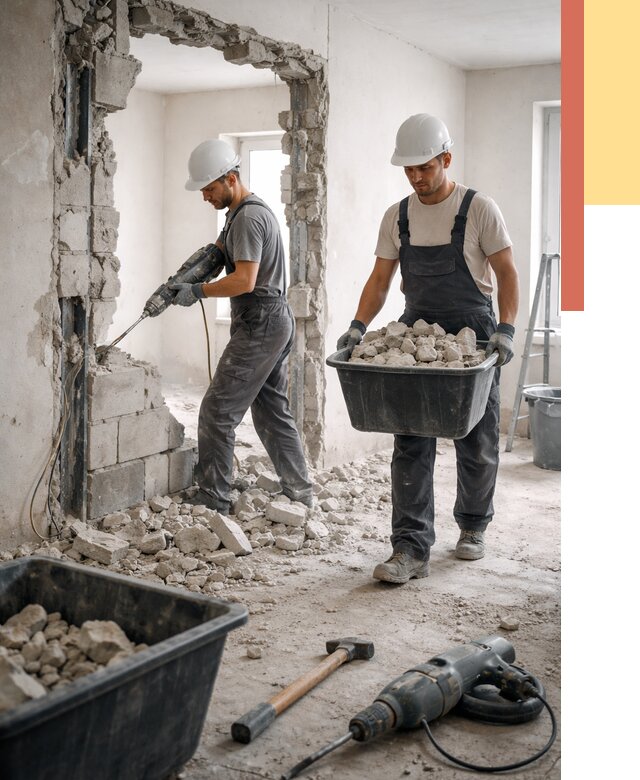 Демонтаж блоковых перегородок в Омске от 3888 руб. — быстро и недорого | ОТДЕЛОЧНИК-Омс