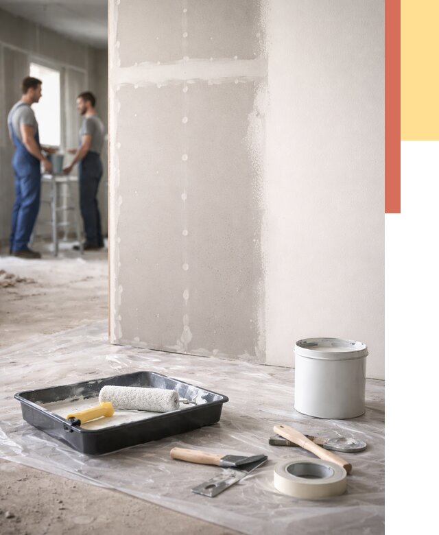 Покраска перегородок из гипсокартона в Омске от 4666 руб. под ключ | ОТДЕЛОЧНИК-Омс