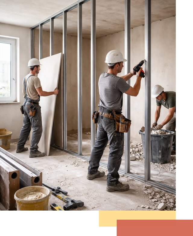 Перенос гипсокартонной перегородки в Омске профессионально и быстро