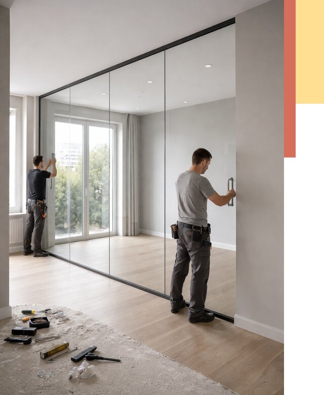 Изготовление стеклянных перегородок в Омске от 12806 руб. под ключ | ОТДЕЛОЧНИК-Омс