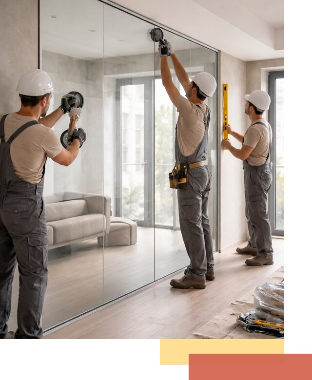 Перегородки из закаленного стекла в Омске для офисов и квартир