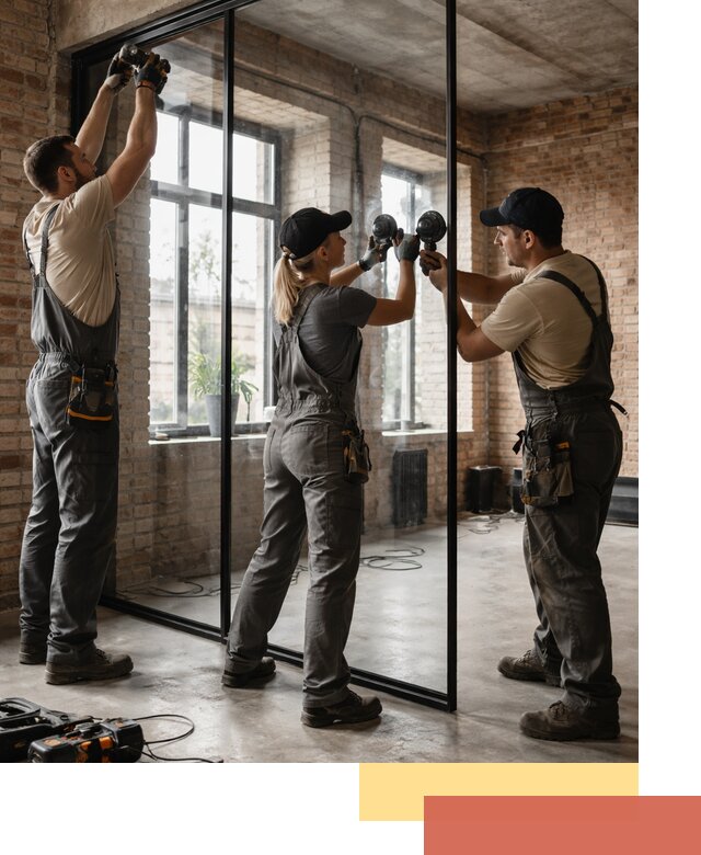 Стеклянные перегородки лофт — изготовление и монтаж в Омске