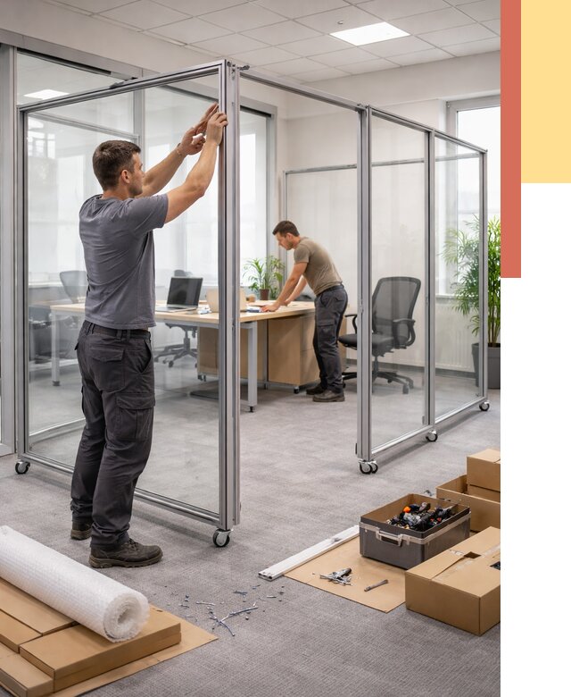 Мобильные офисные перегородки в Омске от 12961 руб. — установка под ключ | ОТДЕЛОЧНИК-Омс