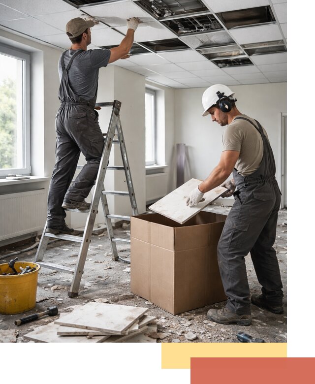 Демонтаж потолочной плитки в Омске быстро и аккуратно