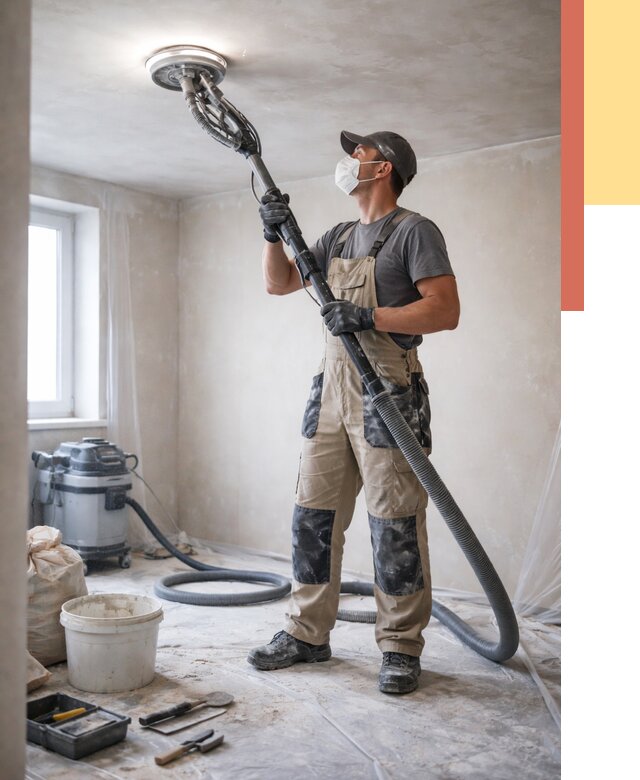 Шлифовка потолка в Омске от 3629 руб. — услуги шлифования потолка | ОТДЕЛОЧНИК-Омс