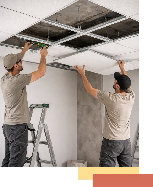 Монтаж потолка Армстронг под ключ в Омске