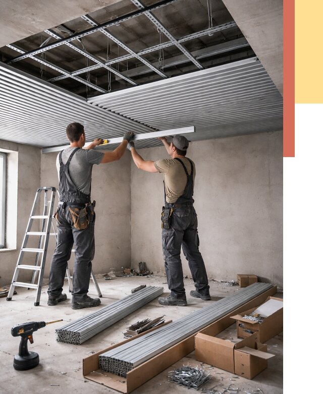 Монтаж реечного потолка в Омске от 4666 руб. под ключ | ОТДЕЛОЧНИК-Омс