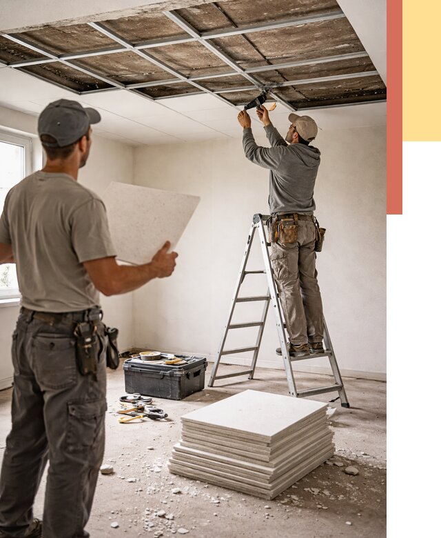 Замена плит подвесного потолка в Омске от 1815 руб. быстро и недорого | ОТДЕЛОЧНИК-Омс