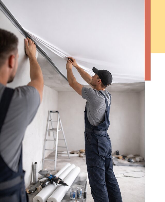 Монтаж матового натяжного потолка в Омске от 4666 руб./м² — быстро и недорого | ОТДЕЛОЧНИК-Омс