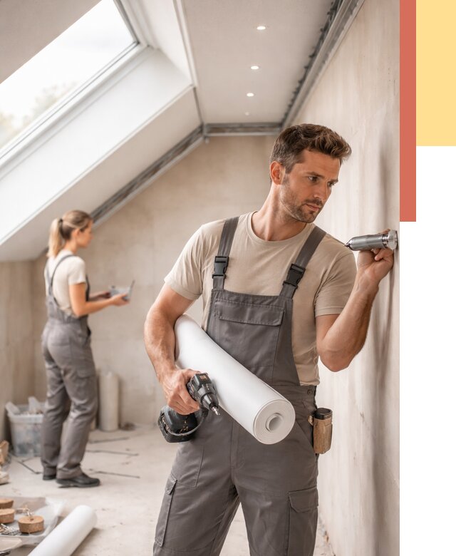 Монтаж натяжного потолка на мансарде в Омске от 3629 руб. | ОТДЕЛОЧНИК-Омс