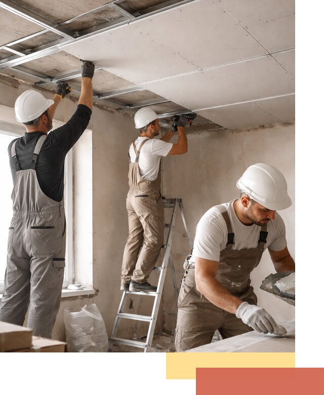 Одноуровневый потолок из гипсокартона в Омске — монтаж и отделка